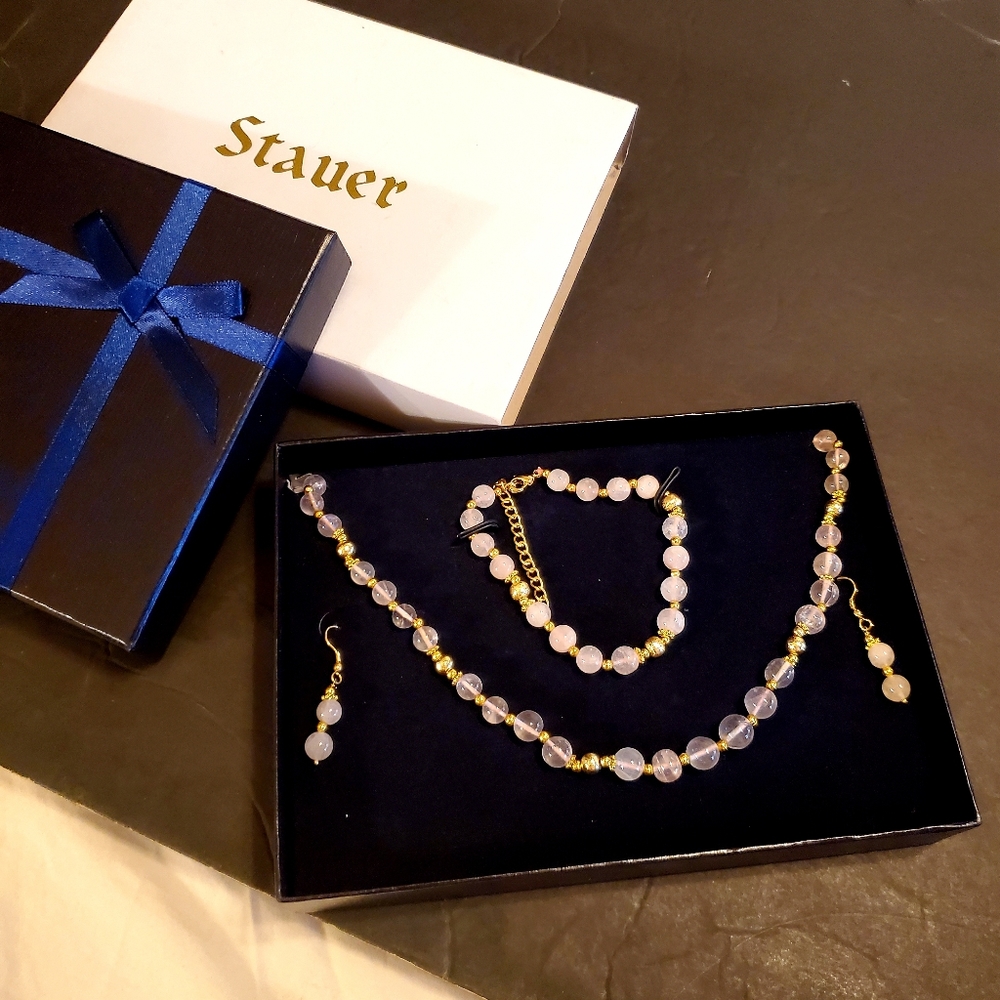 Stauer Womens Pastel Pink Amethyst set